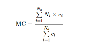 Equação para o cálculo da MC.