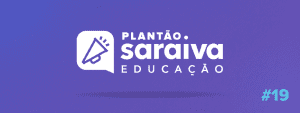 Imagem da logo do Plantão Saraiva Educação e a escrita: #19